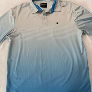 Flomotion Cabana Stretch Blue White Polo Shirt Men’s Size Large E34